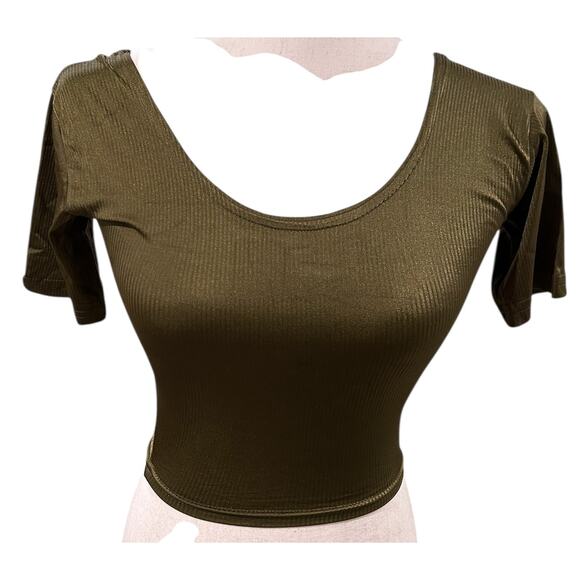 Unbranded Saree Sari Blouses Olive Stitched Stretch and Gold and Olive Brocade - Picture 3 of 4